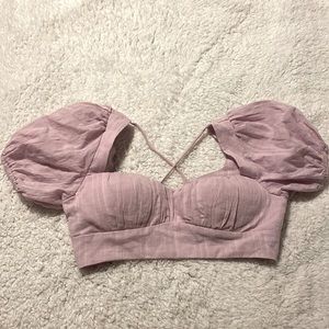 Fashion Nova cropped top, size large, lilac color.